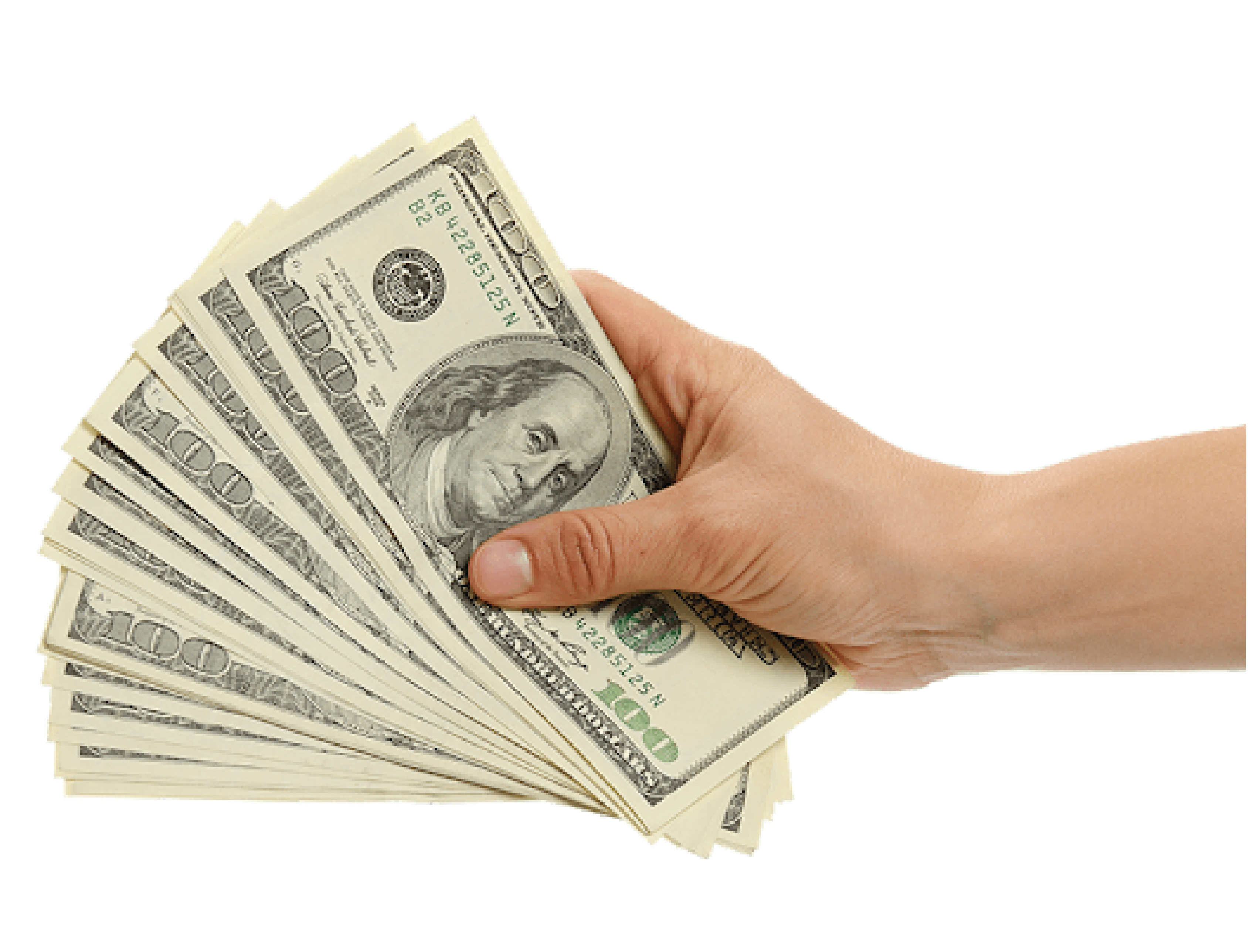 hand holding money for lakeside international truck parts return program