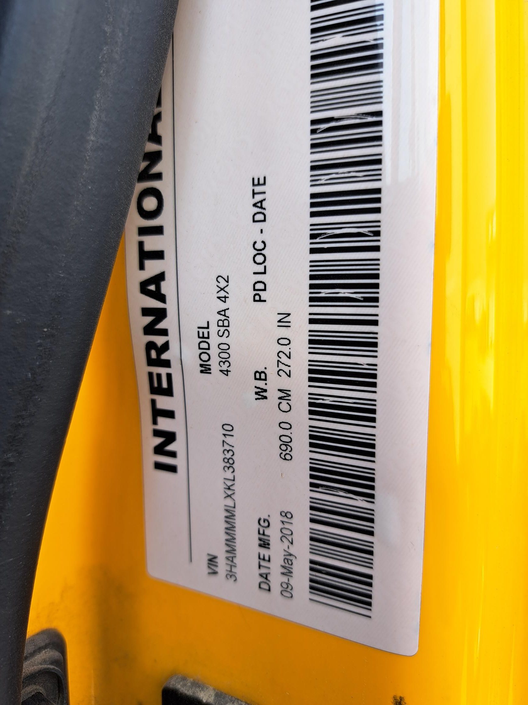 2019 INTERNATIONAL 4300 491768-17 2019 INTERNATIONAL 4300 491768-17