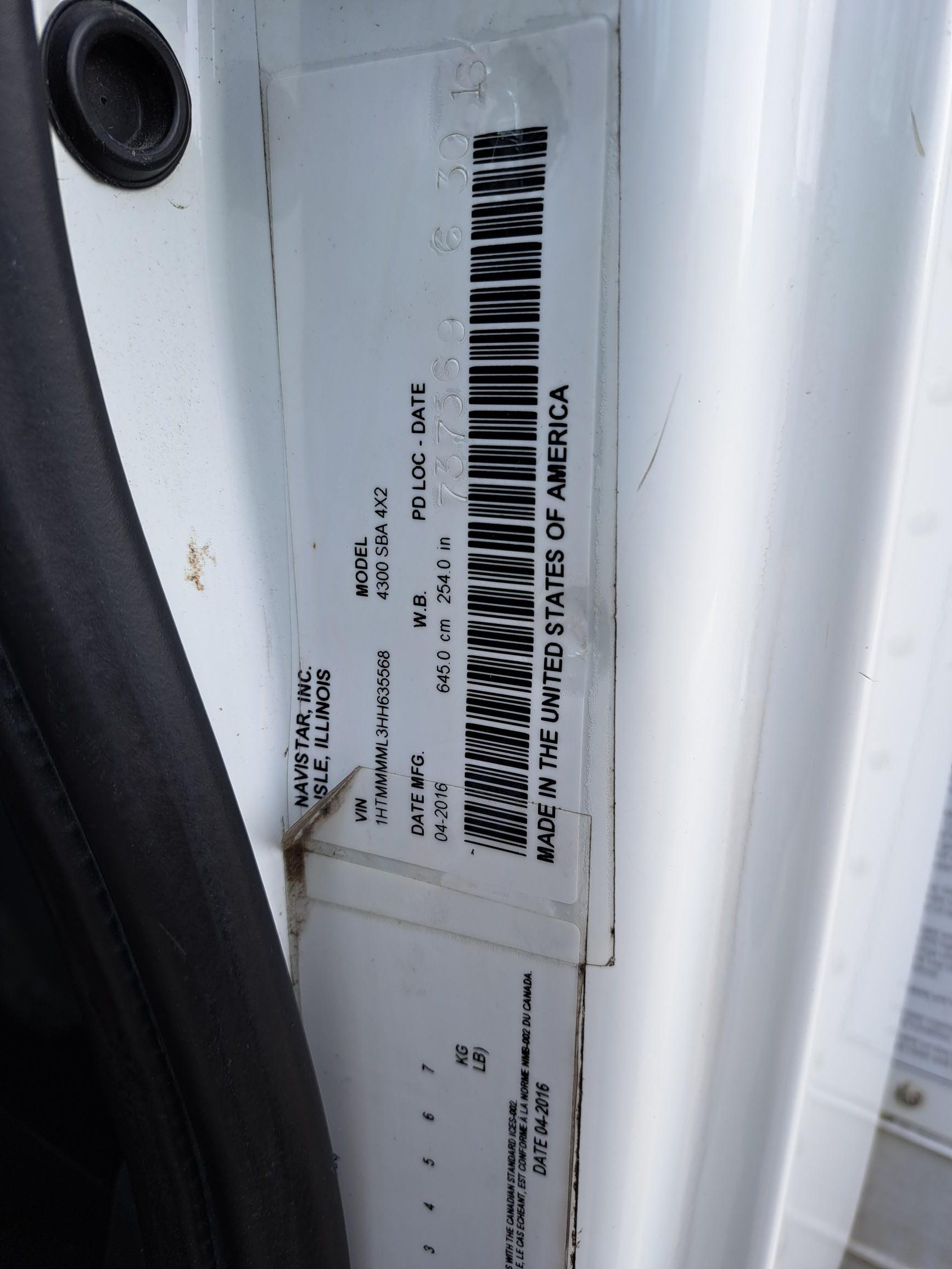 2017 INTERNATIONAL 4300 UT17847-16 2017 INTERNATIONAL 4300 UT17847-16