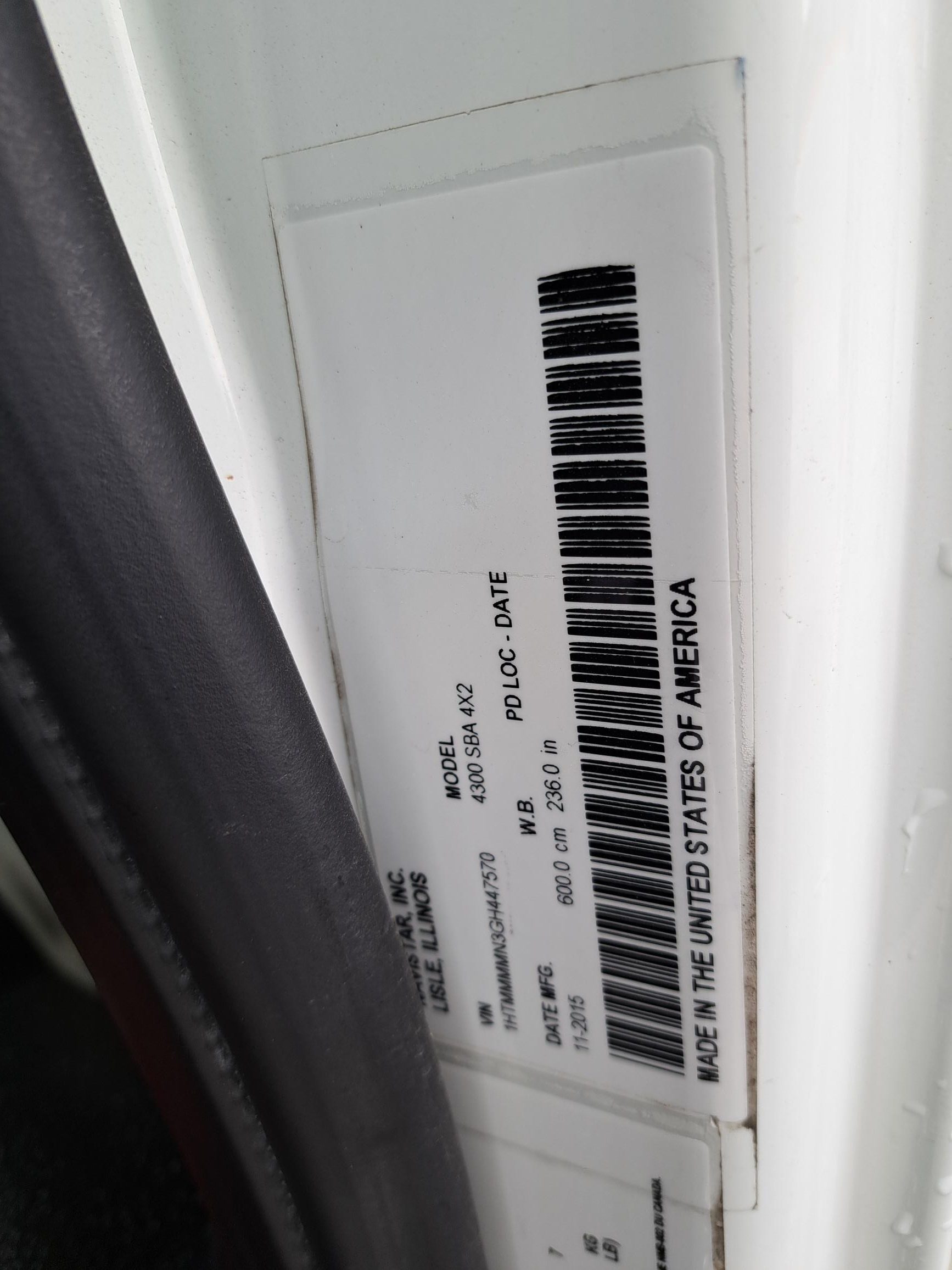 2016 INTERNATIONAL 4300 UT18007-18 2016 INTERNATIONAL 4300 UT18007-18